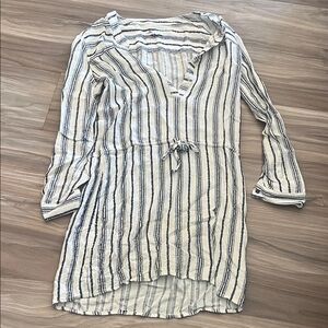 Striped V-Neck Tunic Top